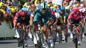 Jonathan Milan lors de la 8e étape du Tour de France, le 12 juillet 2025.