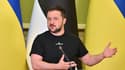 Le président ukrainien Volodymyr Zelensky lors d'une conférence de presse à Kiev, le 2 juin 2023