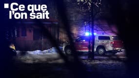 Une voiture de police après qu'une fusillade a fait au moins 12 morts à Bajice, au Monténégro, le 1er janvier 2025