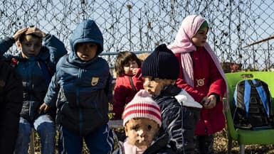 Des orphelins de différentes nationalités, dont deux Français, dans le camp syrien d'Al-Hol le 25 janvier 2020.