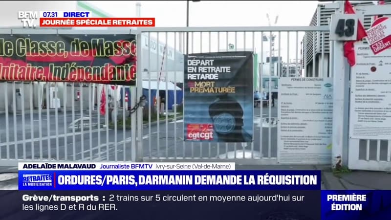 Retraites: l'incinérateur d'Ivry-sur-Seine, qui traite les déchets de 12 arrondissements de Paris, bloqué au moins jusqu'au 20 mars