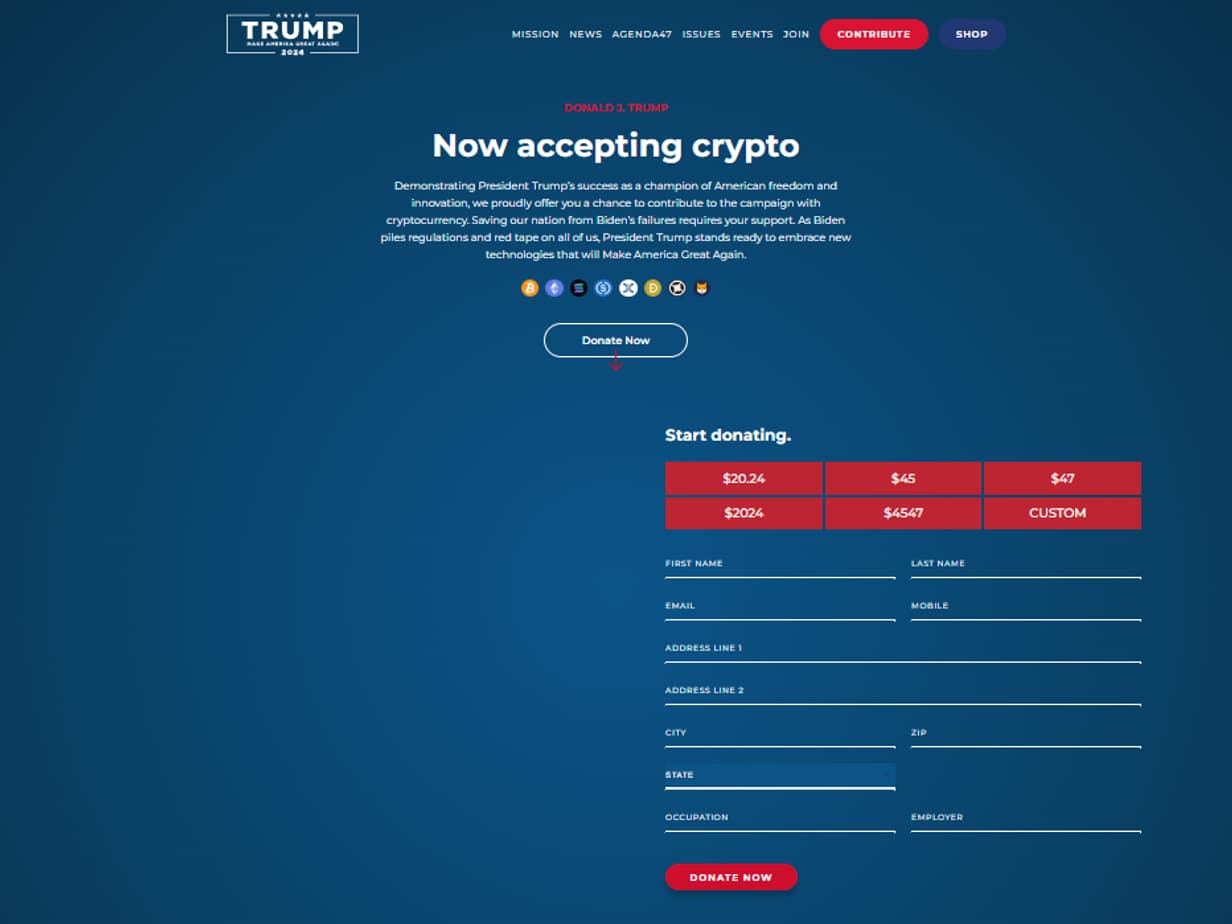 Présidentielle américaine: Donald Trump accepte désormais les dons en  cryptos pour sa campagne