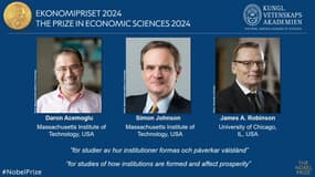 Daron Acemoglu, Simon Johnson et James Robinson ont reçu le Prix Nobel d'Économie 2024.