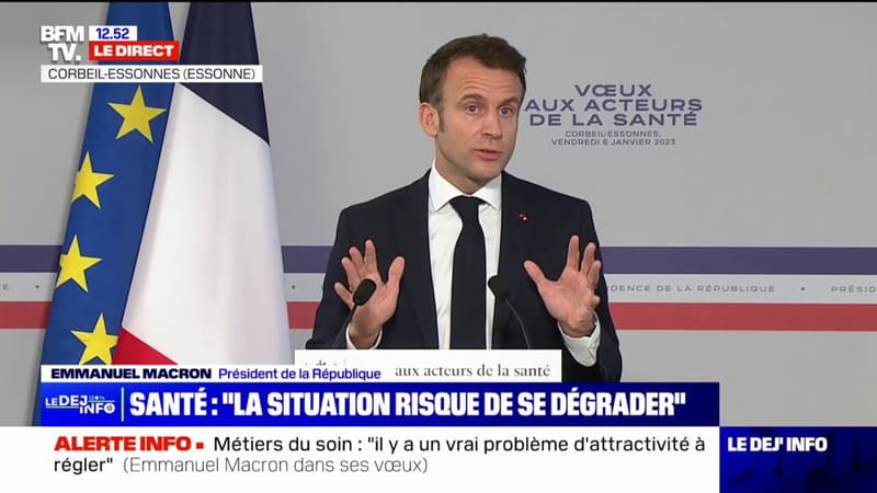 Emmanuel Macron appelle à une réorganisation du travail à l'hôpital 