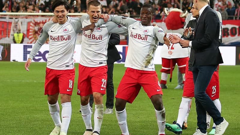 Le Red Bull Salzbourg après sa qualification face à la Lazio Rome