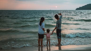 Des parents prenant une photo avec leur enfant (photo d'illustration).