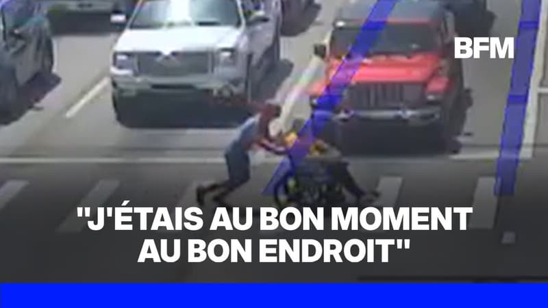 États-Unis: un homme déguisé en Spiderman aide une personne en fauteuil roulant à traverser un passage piéton dans l'Arkansas