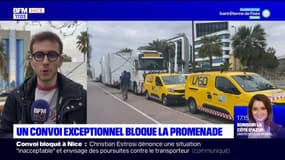 Nice: un convoi exceptionnel toujours bloqué sur la promenade des Anglais