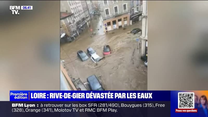 Inondations dans la Loire: les images impressionnantes de la montée des eaux à Rive-de-Gier