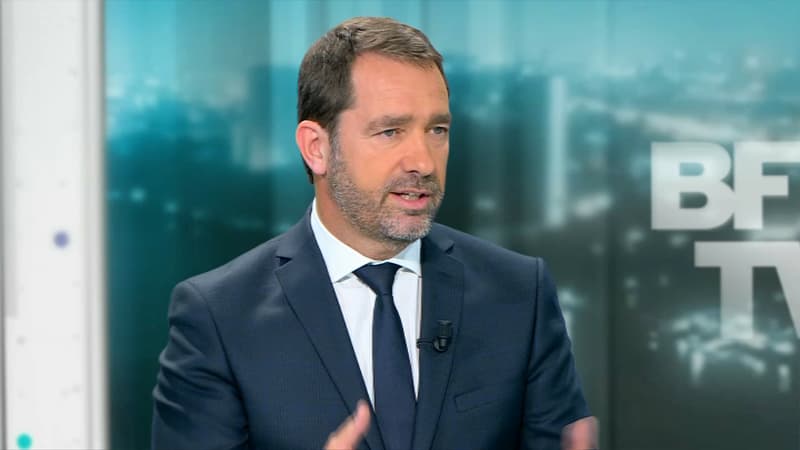 Christophe Castaner, sur le plateau de BFMTV. 