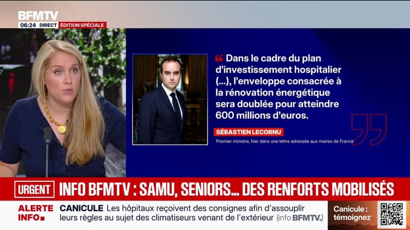 INFO BFMTV - Dans un courrier aux maires de France, Sébastien Lecornu annonce le doublement des fonds alloués à la rénovation énergétiques des hôpitaux
