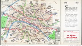 Le plan du métro en 1950.