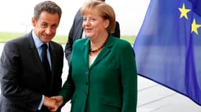 Nicolas Sarkozy et Angela Merkel.