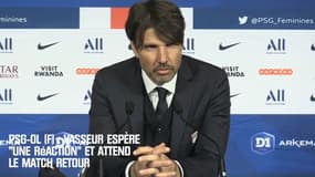 PSG-OL (F) : Vasseur espère "une réaction" et attend le match retour