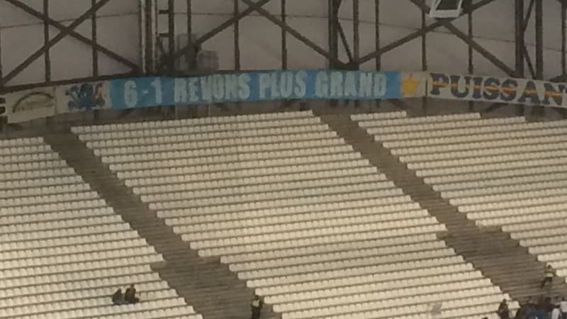 La banderole déployée au Vélodrome
