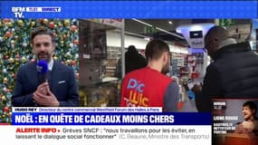 Forte affluence dans un grand centre commercial parisien pour les courses de Noël