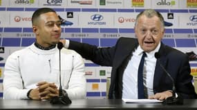 Memphis Depay  et Jean-Michel Aulas