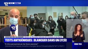 Jean-Michel Blanquer sur les tests antigéniques: "Nous voulons créer de nouveaux réflexes maintenant que nous avons de nouvelles techniques" 