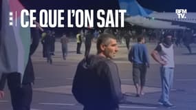 Une foule prend d'assaut un aéroport à Makhatchkala, dans le Daguestan, en Russie, le 29 octobre 2023