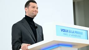 Jordan Bardella lors de ses voeux à la presse, le 27 janvier 2025.
