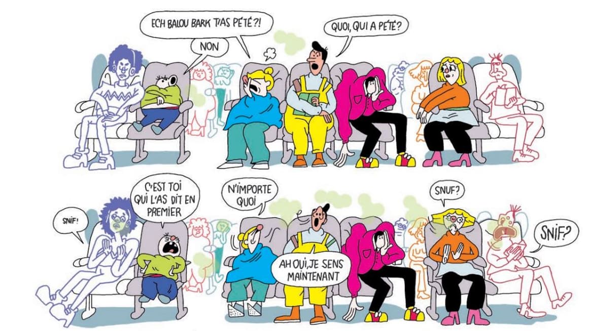 Une scène de la BD "Les Gugusses en vacances" d'Emilie Gleason Une scène de la BD "Les Gugusses en vacances" d'Emilie Gleason