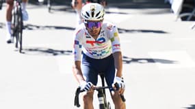 Le Français de la TotalEnergies, Jordan Jegat, lors de la quatrième étape du Tour de France, le 8 juillet 2025