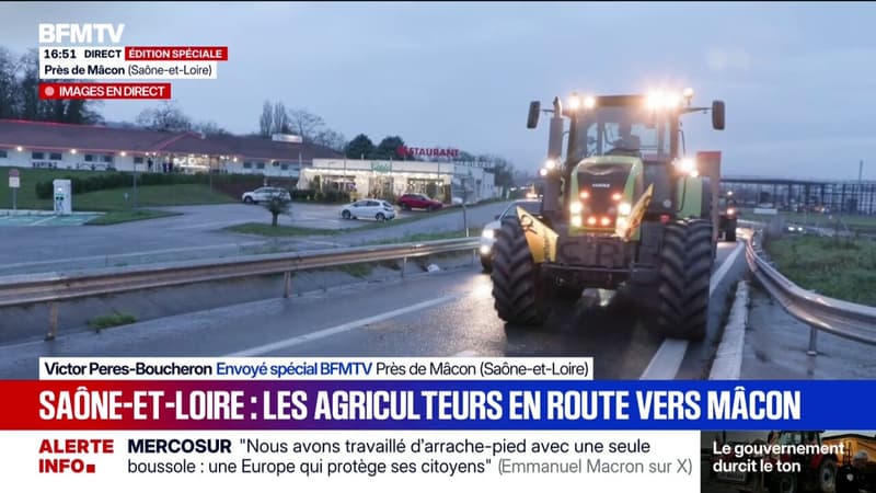 En Saône-et-Loire, près de Mâcon, des agriculteurs prévoient de bloquer l'autoroute A6