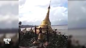 En Birmanie, les inondations causent l'effondrement d'un temple bouddhiste 