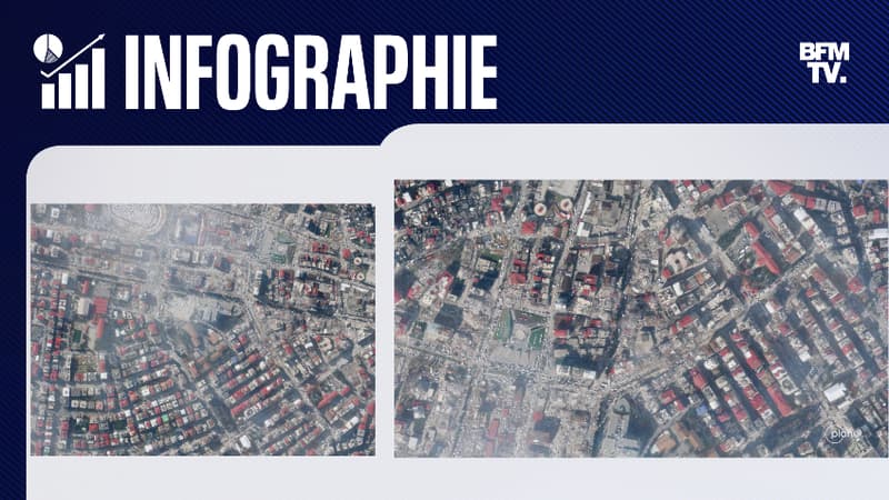 AVANT/APRES. Séismes en Turquie: des images satellite montrent l'ampleur des...