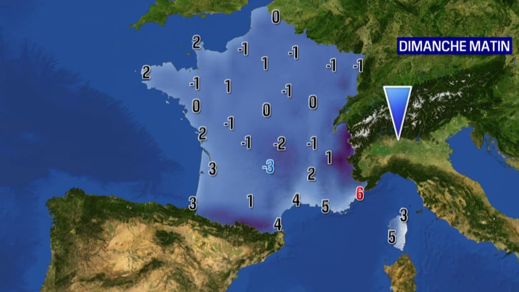 Prévisions des températures pour le dimanche 3 avril 2022
