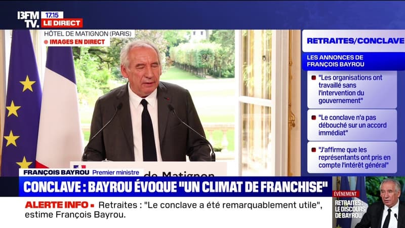 Retraites: François Bayrou évoque une 