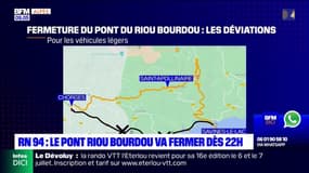 RN 94: le pont Riou Bourdou va fermer à 22 heures