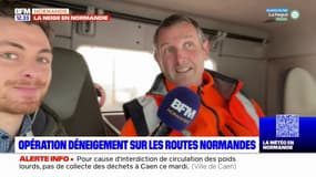 Opération déneigement sur les routes normandes après les chutes de neige