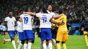 La joie des Bleus après leur qualification en demi-finale de l'Euro, le 6 juillet 2024.