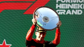 Le pilote monégasque de Ferrari Charles Leclerc remporte le Grand Prix d'Australie de F1, le 10 avril 2022 à Melbourne