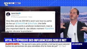 #SansFiltre: Gabriel Attal répond aux questions d'influenceurs sur Twitch