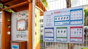 L'entrée d'une centrale électrique à Pointe-à-Pitre, en Guadeloupe, le 30 juillet 2021