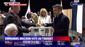 Présidentielle: Emmanuel Macron vote au Touquet