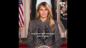 Dans un discours d’adieu, Melania Trump rappelle que "la violence n'est jamais la solution"