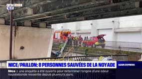 Nice: huit personnes, piégées sous un pont en raison des intempéries, secourues par les pompiers