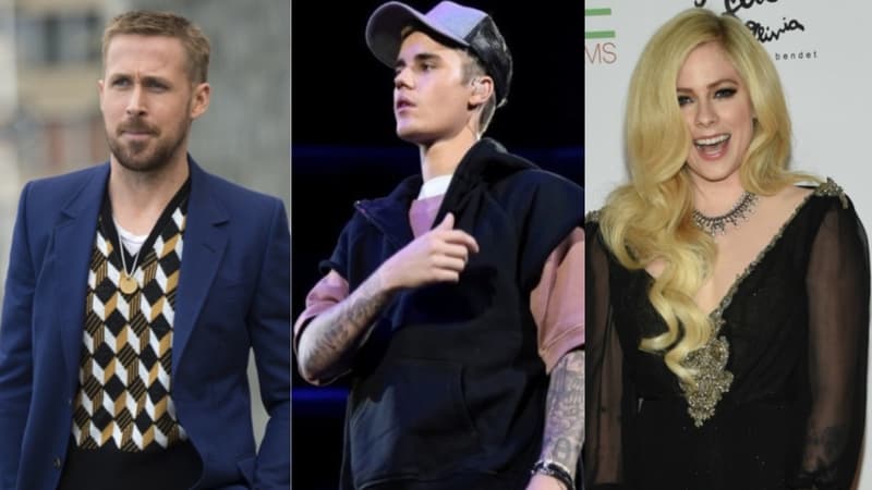 Ryan Gosling, Justin Bieber, Avril Lavigne
