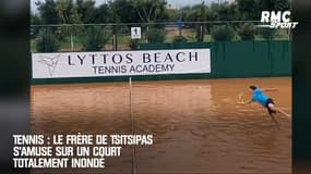 Tennis : Le frère de Tsitsipas sur un court totalement inondé 