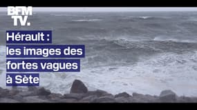 L'Hérault placé en vigilance orange: les images des fortes vagues filmées ce matin à Sète 