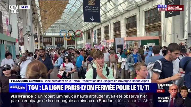 TGV: la ligne à grande vitesse entre Paris et Lyon sera fermée le 11 novembre pochain