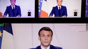 Emmanuel Macron lors de son allocution télévisée mardi 24 novembre.