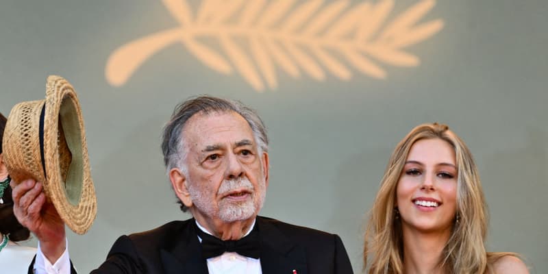 Le réalisateur Francis Ford Coppola et sa petite-fille Romy Mars lors de la présentation du film "Megalopolis" au Festival de Cannes, le 16 mai 2024.