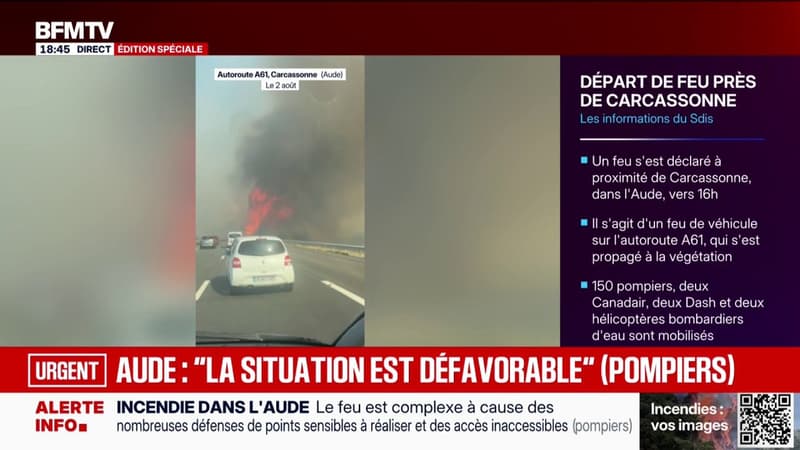 "On a vu le capot de la voiture partir en fumée": une témoin de l'incendie dans l'Aude raconte ce qu'elle a vu sur BFMTV