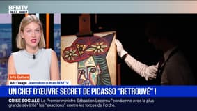 Un tableau "retrouvé" de Pablo Picasso, intitulé "Buste de femme au chapeau à fleurs", dévoilé à Paris