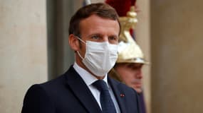 Le président Emmanuel Macron à l'Elysée à Paris le 22 octobre 2020