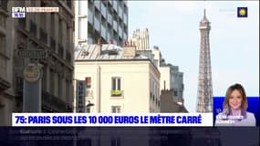 Paris: le prix du mètre carré passe sous la barre des 10.000 euros